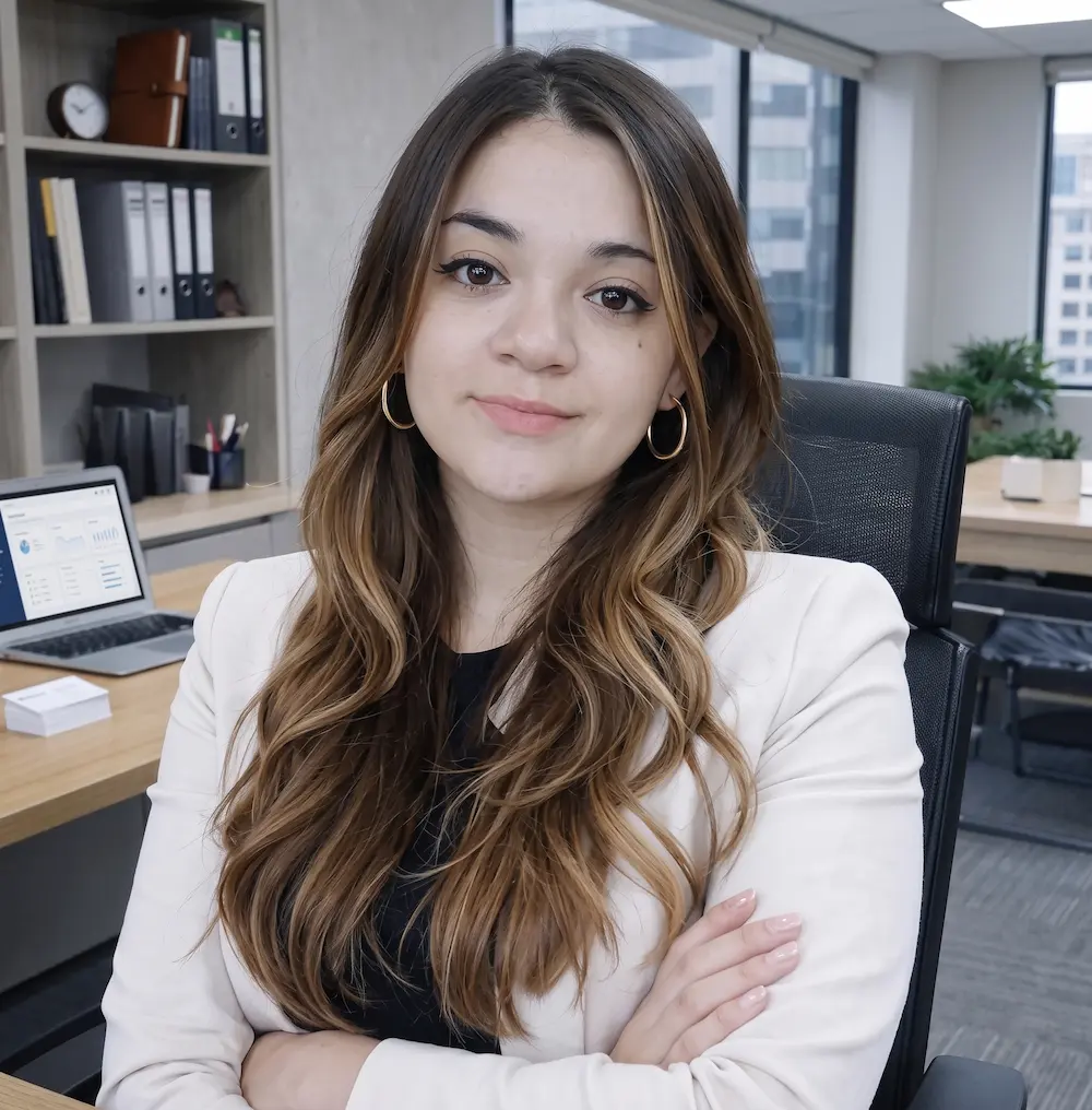 María Paz Belmar, Contador Auditor, en su lugar de trabajo en Temuco